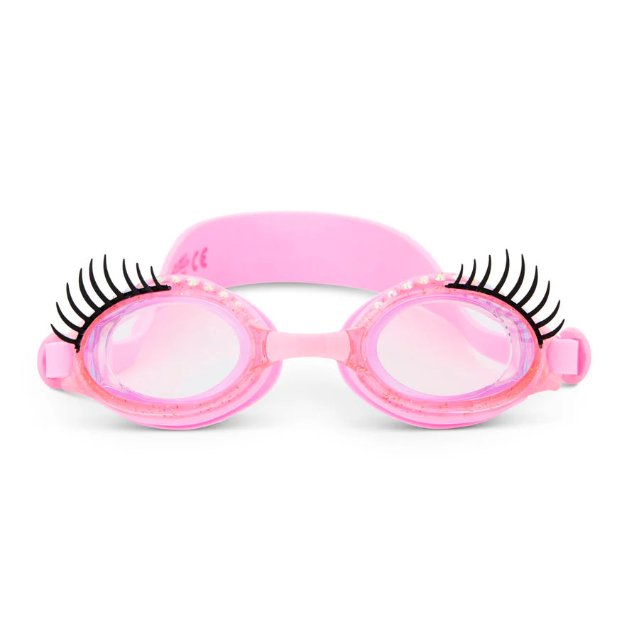 Bling2o Kids Swim Goggles for Girls - Powder Puff Lash Pink | UV Protection Anti-Fog Swimming Goggles | Perfect for Pool, Beach & Swim Lessons