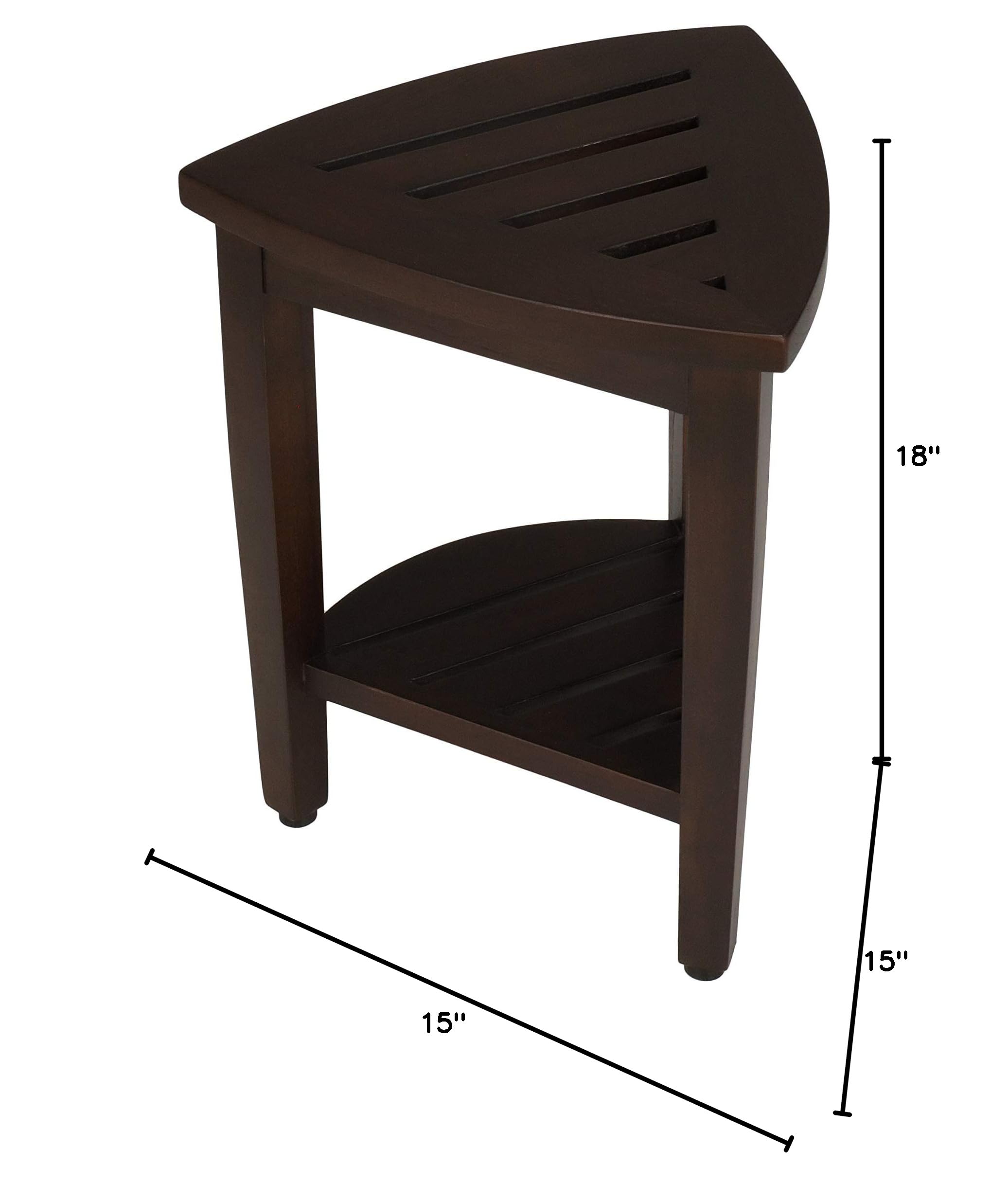 Premium Waterproof Teak Wood Shower Bench with Storage Shelf - Non-Slip Shower Stool Seat for Bathroom Safety & Organization - Ideal for Spa, Elderly & Handicap Accessibility in Showers