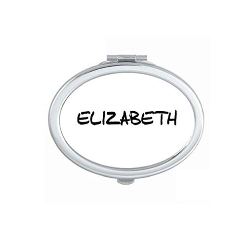DIYthinker Personalized Handwritten English Name Elizabeth Mirror - Portable Folding Double-Sided Makeup Mirror with Case | Perfect for Travel, Home Vanity & Bridal Makeup