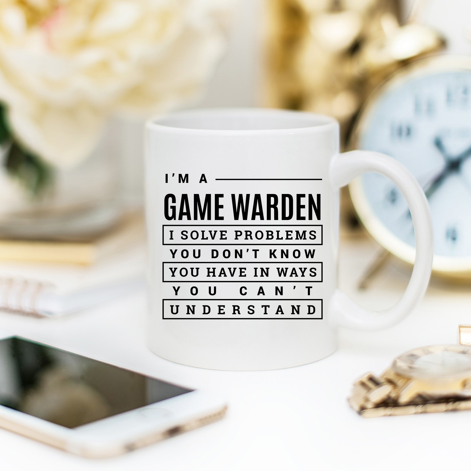 Funny Game Warden Coffee Mug - 11oz Ceramic Cup with Humorous Design - Perfect Gift for Wildlife Officers & Outdoor Enthusiasts - Ideal for Office, Camping & Hunting Trips