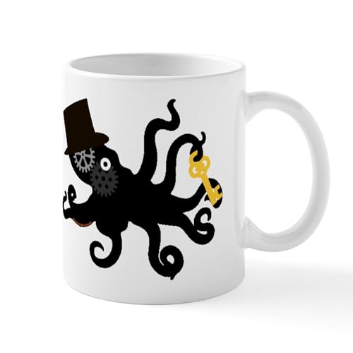 White - Steampunk Octopus Mug