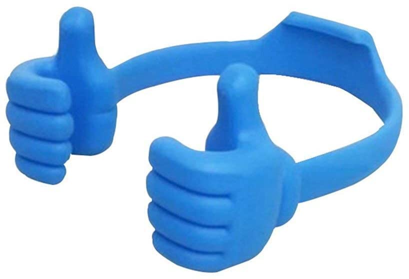 Thumb Ok Bracket - Universal Phone Stand & Tablet Holder, Portable & Durable Blue Design - Perfect for Desk, Car, Travel, and Hands-Free Viewing