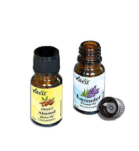 Pure Sweet Almond Oil & Lavender Essential Oil for Skin & Hair Care - Moisturizing, Aromatherapy, Massage & DIY Beauty Products