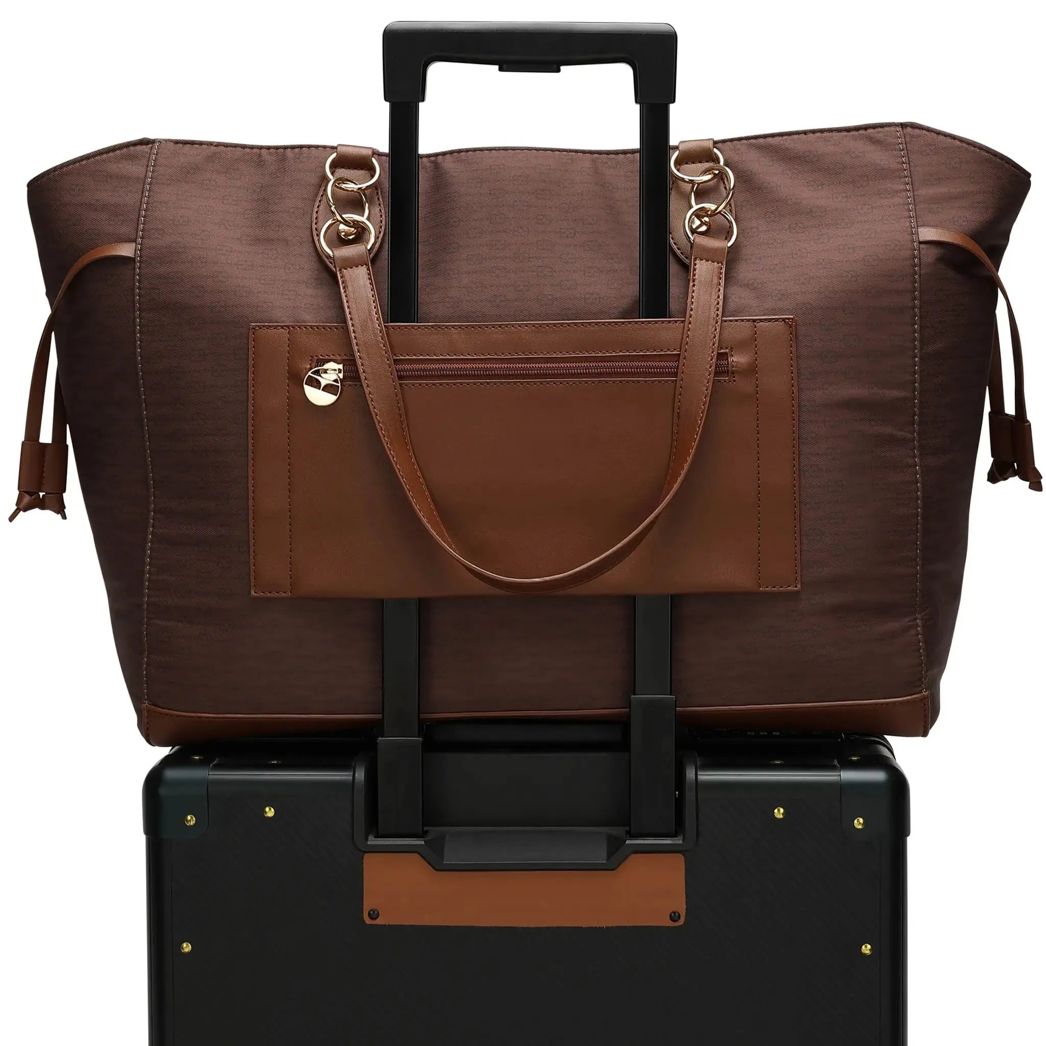 Eleganza 32L Monogram Weekender Tote Bag - Stylish Travel & Gym Bag for Women | Perfect for Weekend Getaways, Business Trips & Workout Essentials