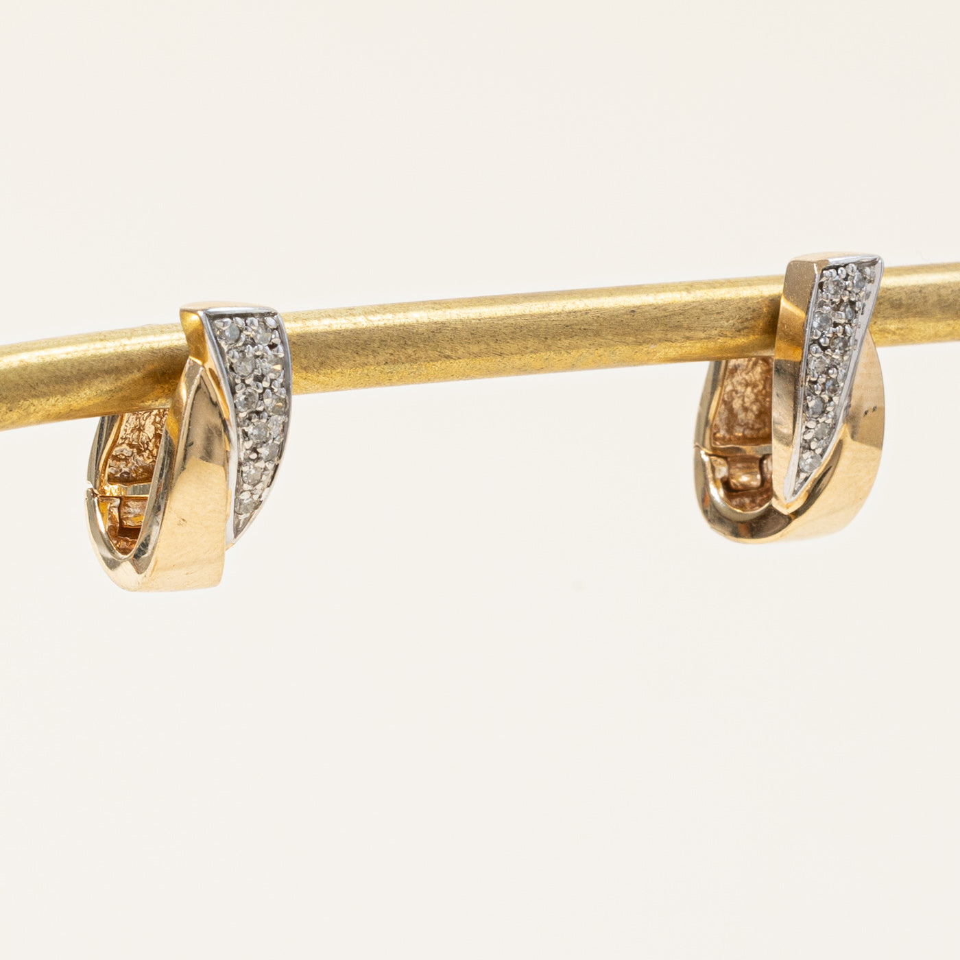 0.14ctw Diamond Huggie Hoop Earrings for Women - 14K Gold Plated Cubic Zirconia Studs - Perfect for Everyday Wear, Parties & Special Occasions