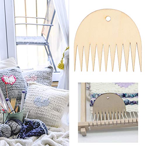 11 Teeth Wooden Weaving Comb for Tapestry & DIY Handcrafts - Perfect for Loom Weaving, Braiding, and Fiber Art Projects