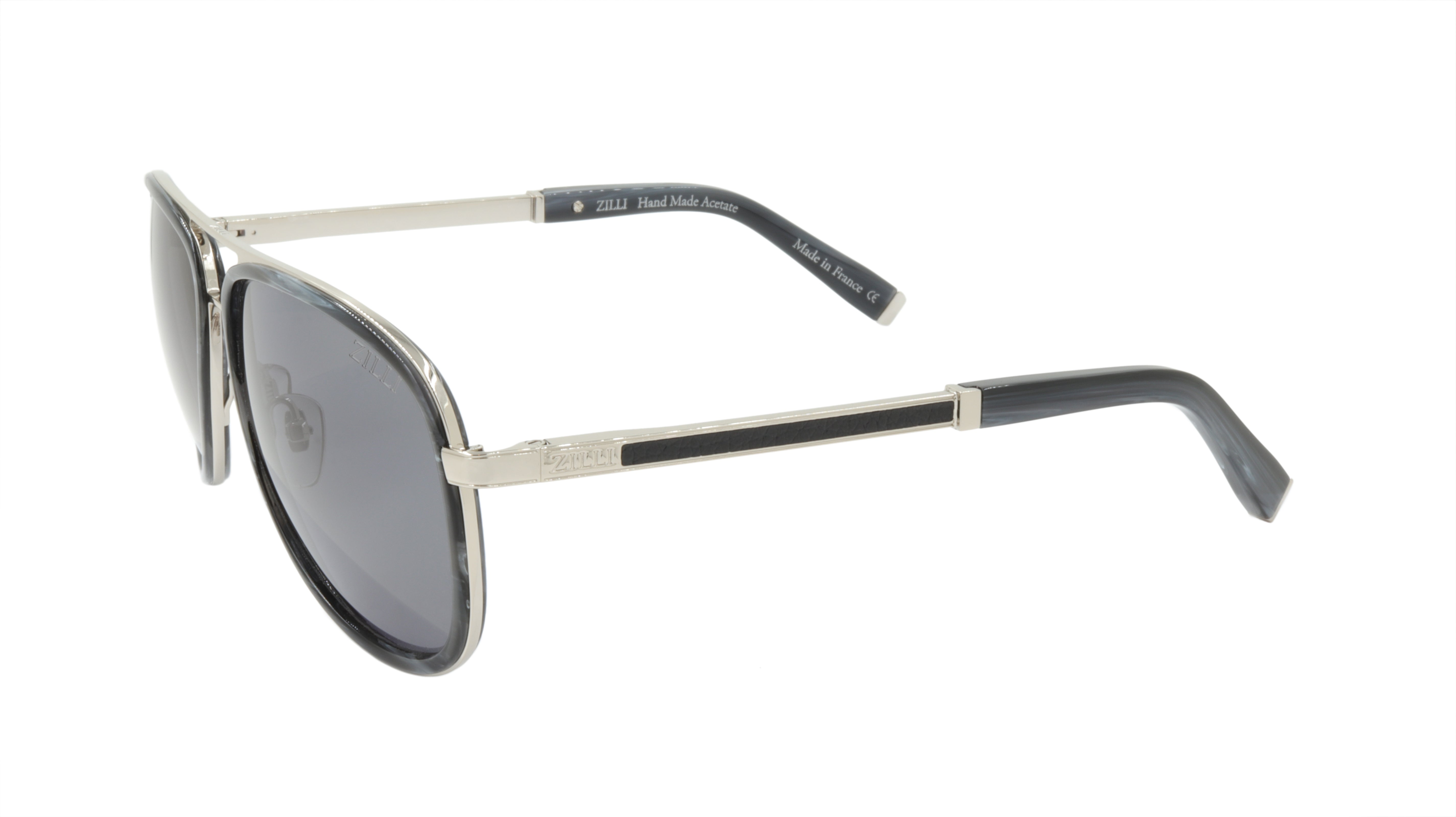 ZILLI Luxury Sunglasses - Titanium & Acetate Frame, Polarized Lenses, Handmade in France (Model ZI 65017 C03) - Perfect for Driving, Travel & Fashion Accessories