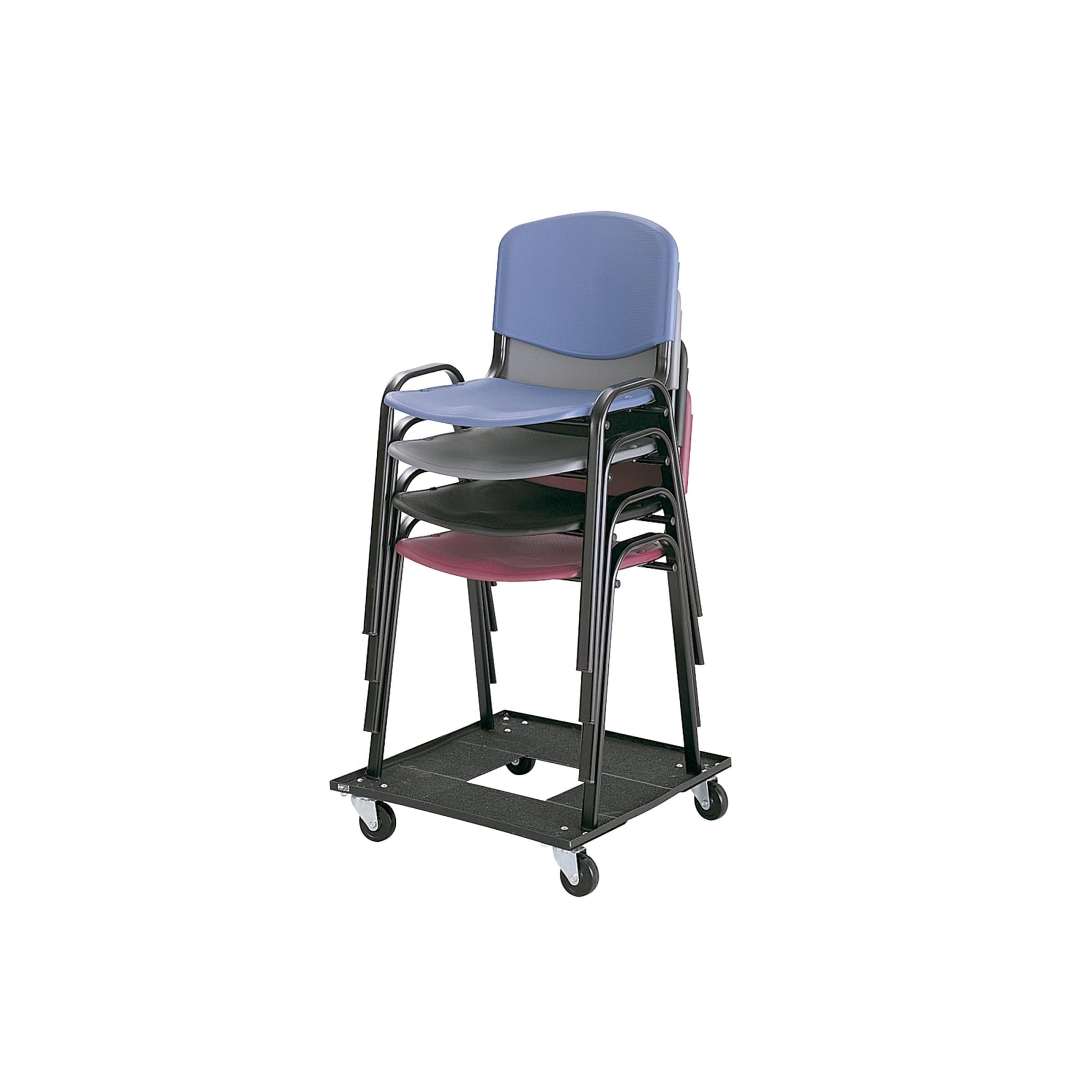 Safco 4188 Black Stack Chair Cart - Heavy Duty Transport Cart for 4185 Stack Chairs & Visitor Chairs | Perfect for Schools, Churches & Event Venues