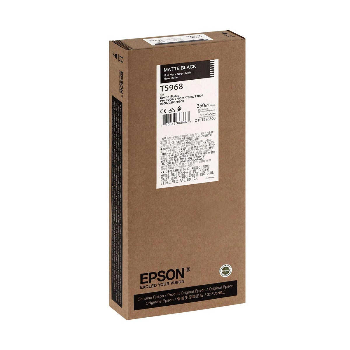 Epson T596800 Ultrachrome HDR Ink 350ml Matte Black for Epson 7900/7890/9890/9900 Printers - High-Quality Photo & Fine Art Printing Supplies