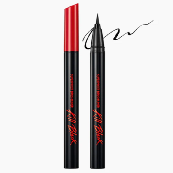 Clio Superproof Brush Liner - Waterproof & Smudge-Proof Eyeliner Pen for Precise Winged Liner Looks | Perfect for Everyday Makeup, Parties & Special Occasions
