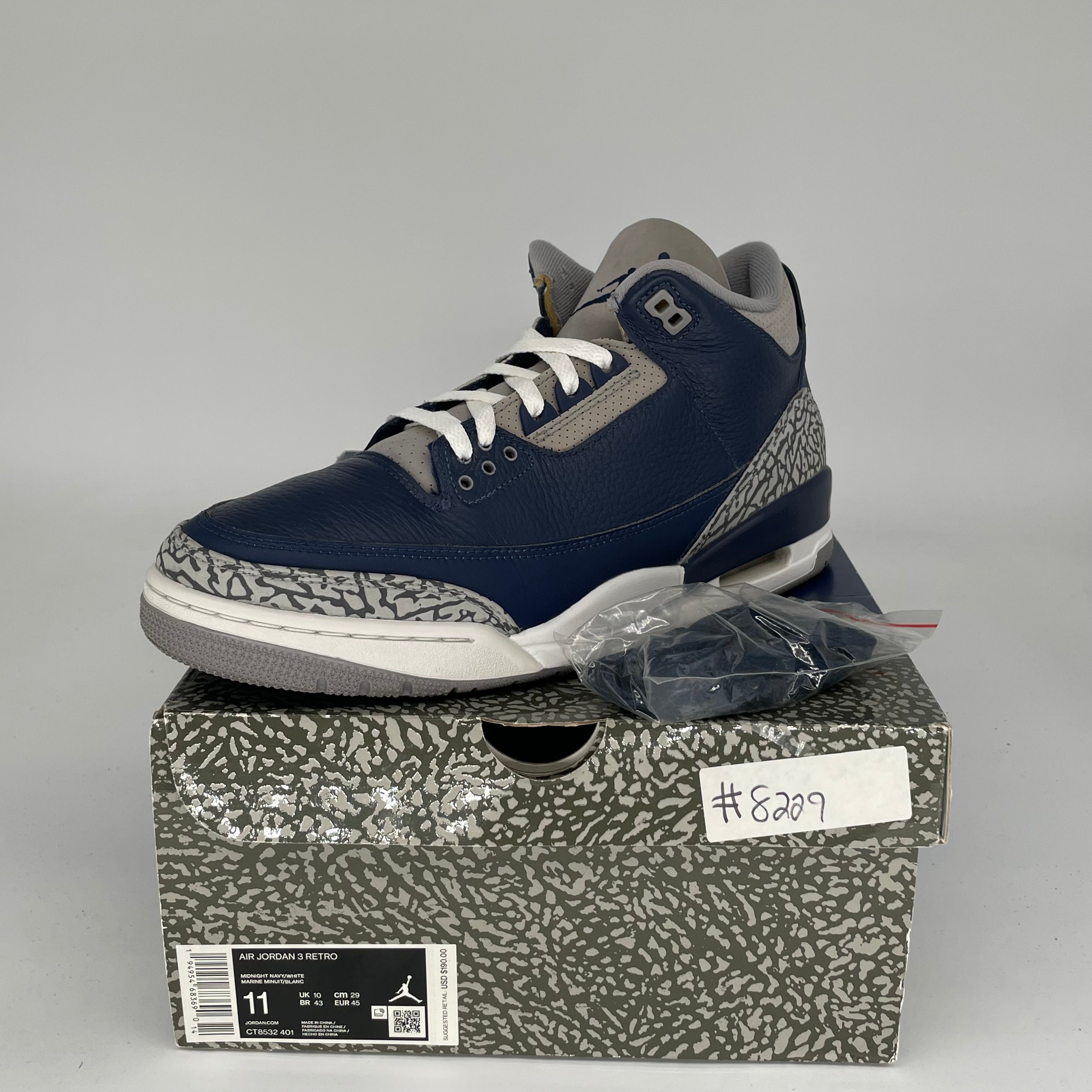 AIR JORDAN 3 GEORGETOWN Basketball Shoes Men's Size 11 - Retro Style Sneakers CT8532-401 | Perfect for Streetwear, Casual Outfits & Basketball Games
