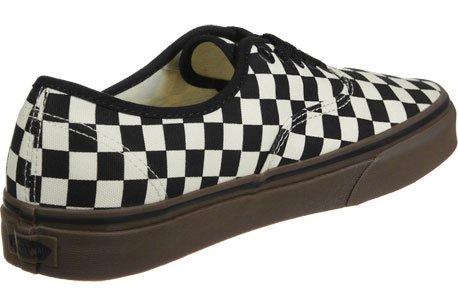 Vans Authentic Checkerboard Black/Gum Sneakers for Men - Size 7 | Classic Skate Shoes for Casual Wear, Street Style & Everyday Comfort