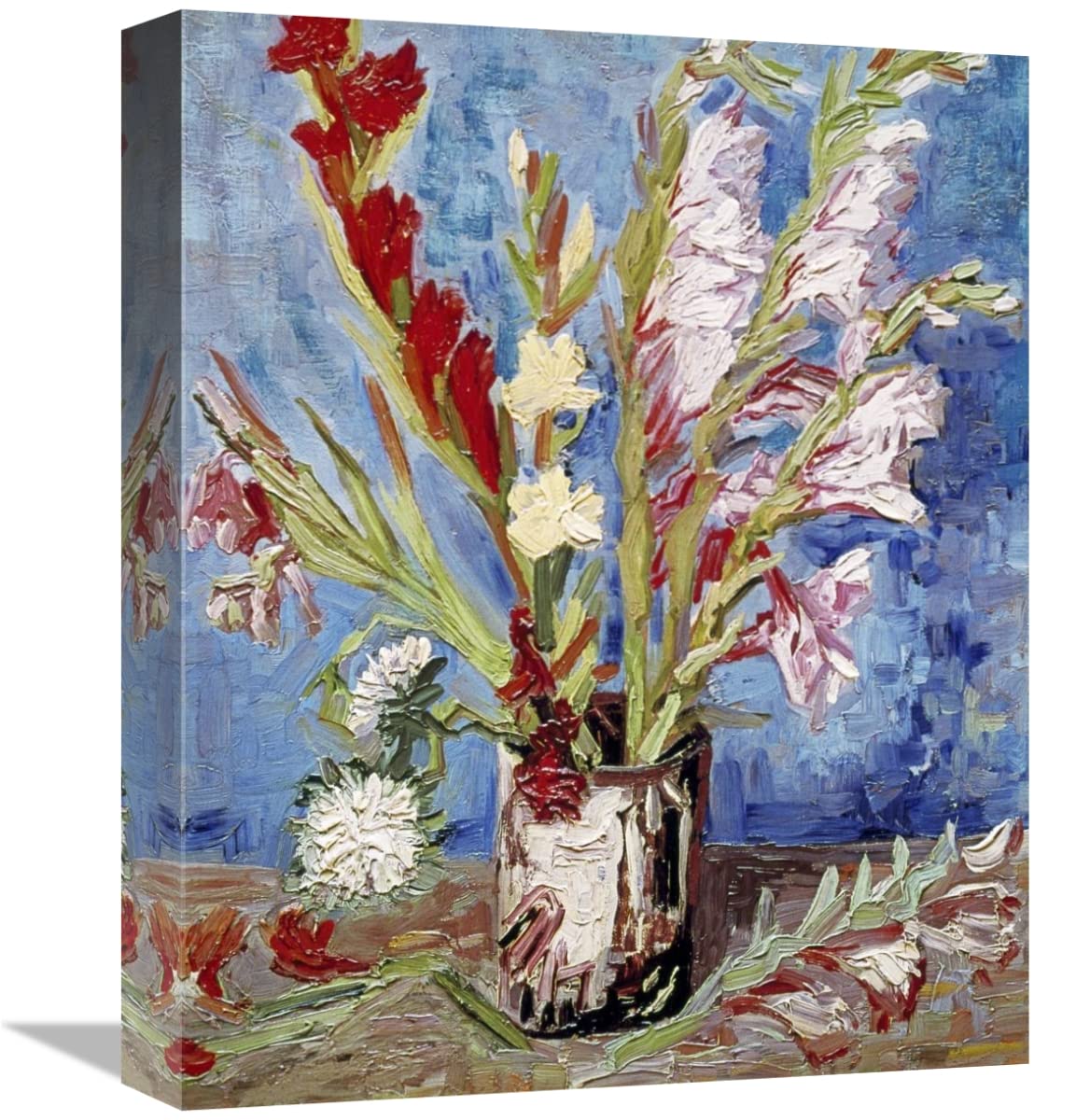 16 Inch Van Gogh Gladioli Art Print Vase - Elegant Home Decor for Living Room, Dining Table & Office Desk