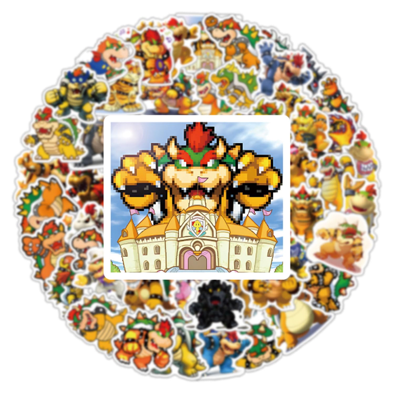 62 Pcs Bowser Stickers Set - Waterproof Vinyl Decals for Nintendo Fans, Birthday Party Decorations, DIY Scrapbooking & Laptop Customization - Perfect for Water Bottles, Suitcases, Gaming Gear & More