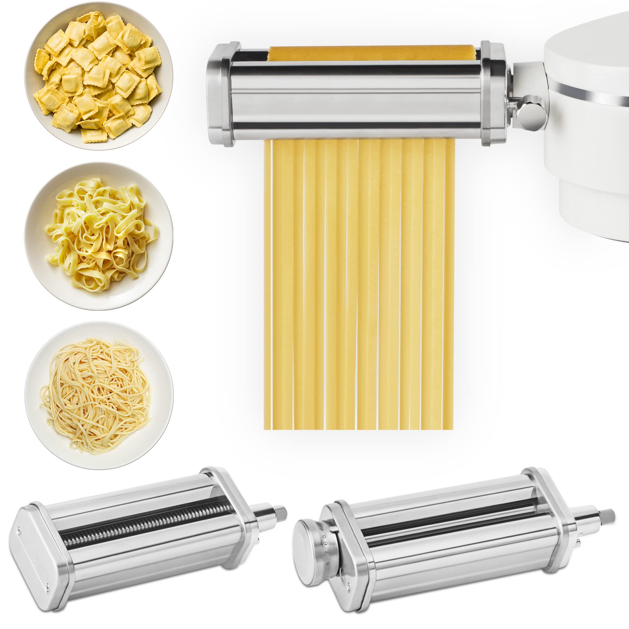 Instant Pot Pasta Maker Attachment for Stand Mixer Pro - Includes Pasta Roller, Fettuccine & Spaghetti Cutters | Perfect for Homemade Pasta, Italian Dinners & Family Cooking