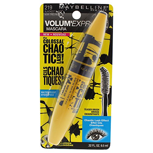 Maybelline New York Volum' Express The Colossal Chaotic Lash Mascara - 0.32 Fl Oz - Dramatic Volume & Length - Waterproof Black Mascara for Bold Lashes - Perfect for Night Out, Parties & Special Occasions