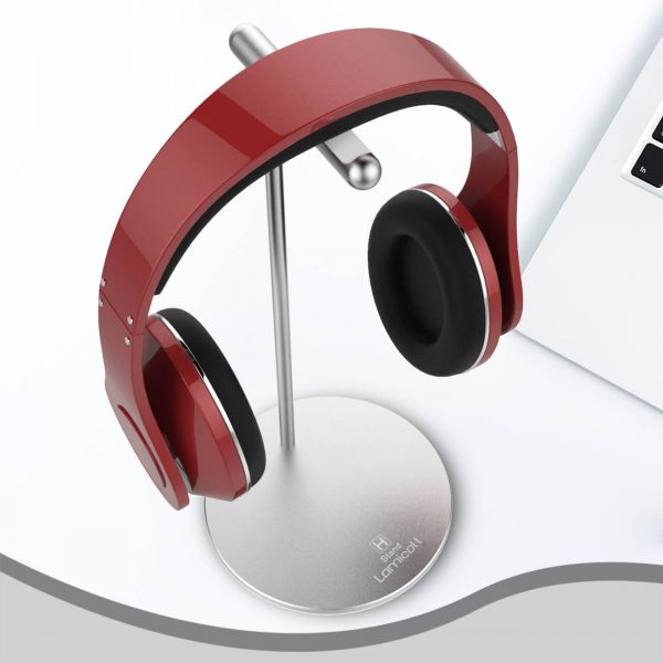 Lamicall Premium Aluminum Headphone Stand Holder - Space Saving Desk Organizer for Gaming Headsets, Over-Ear & On-Ear Headphones - Perfect for Home Office, Gaming Setup & Studio Use