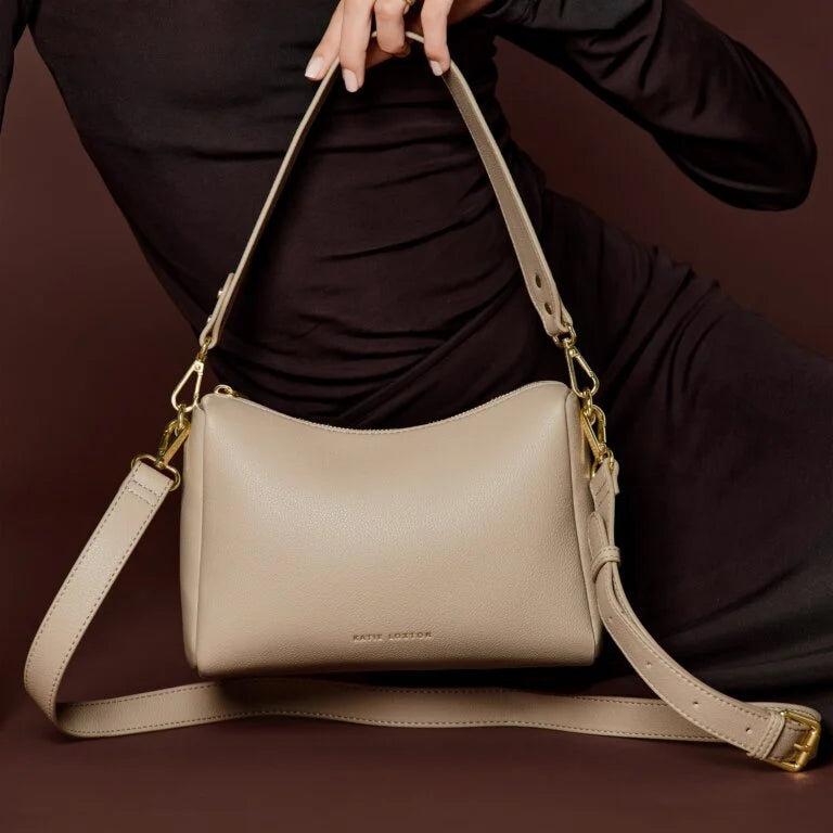 Katie Loxton Mara Crossbody Bag in Light Taupe - Stylish Leather Purse for Women, Perfect for Everyday Use, Travel & Date Night