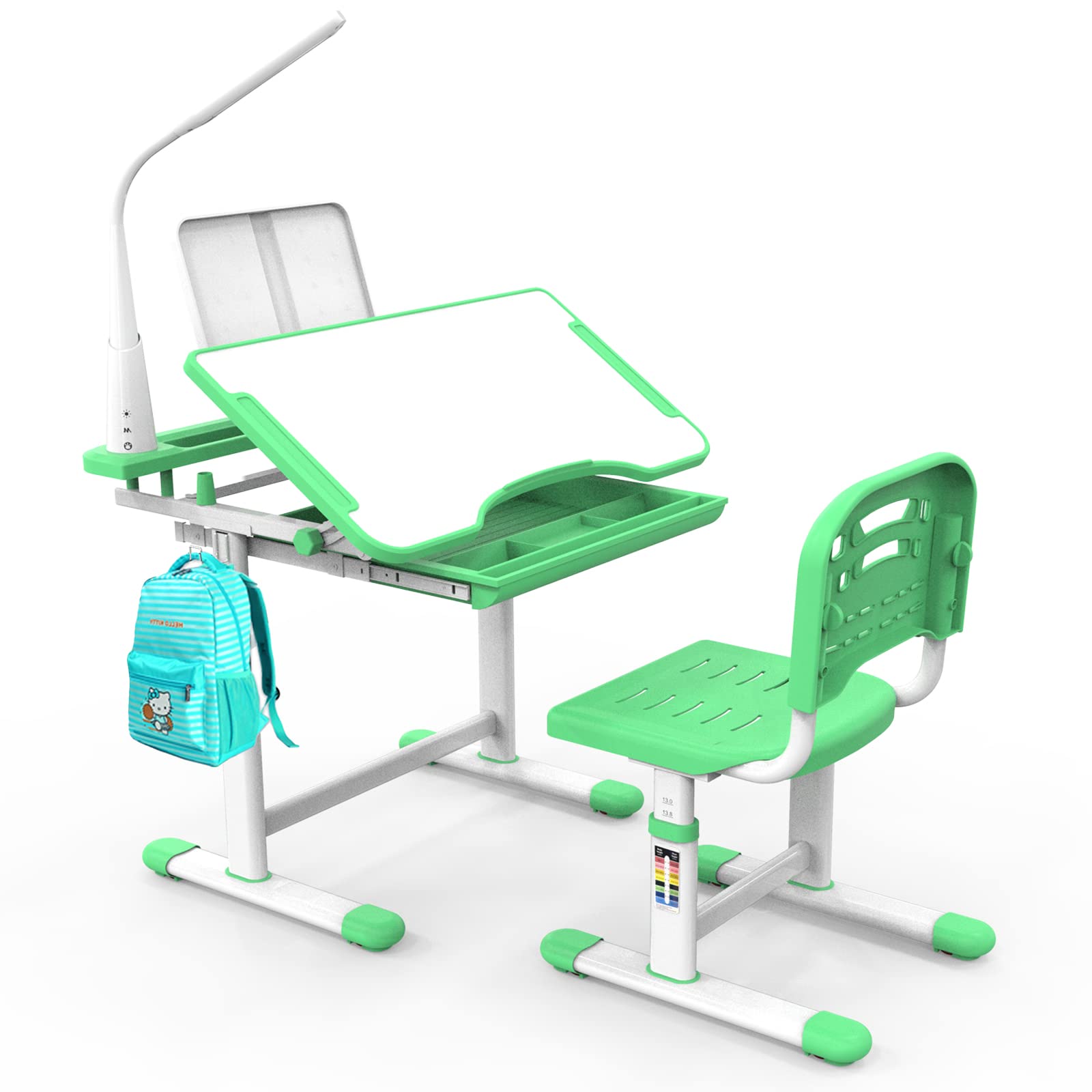 Adjustable Kids Desk and Chair Set with LED Light - 20-30
