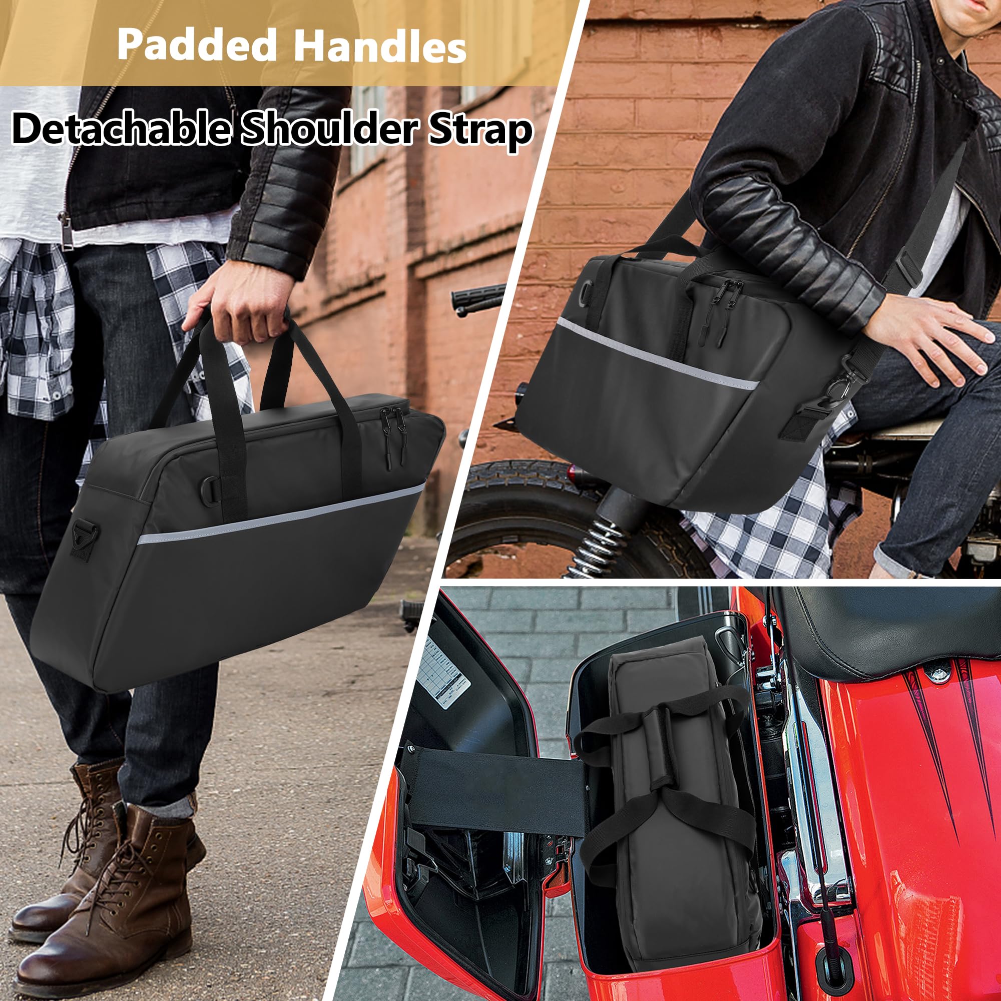 Leakproof Motorcycle Saddlebag Cooler Bag - Insulated Waterproof Beverage Cooler for Harley Davidson Touring Hard Saddlebags (1993-2022 Models) - Perfect for Road Trips, Camping & Outdoor Adventures - 1 Bag