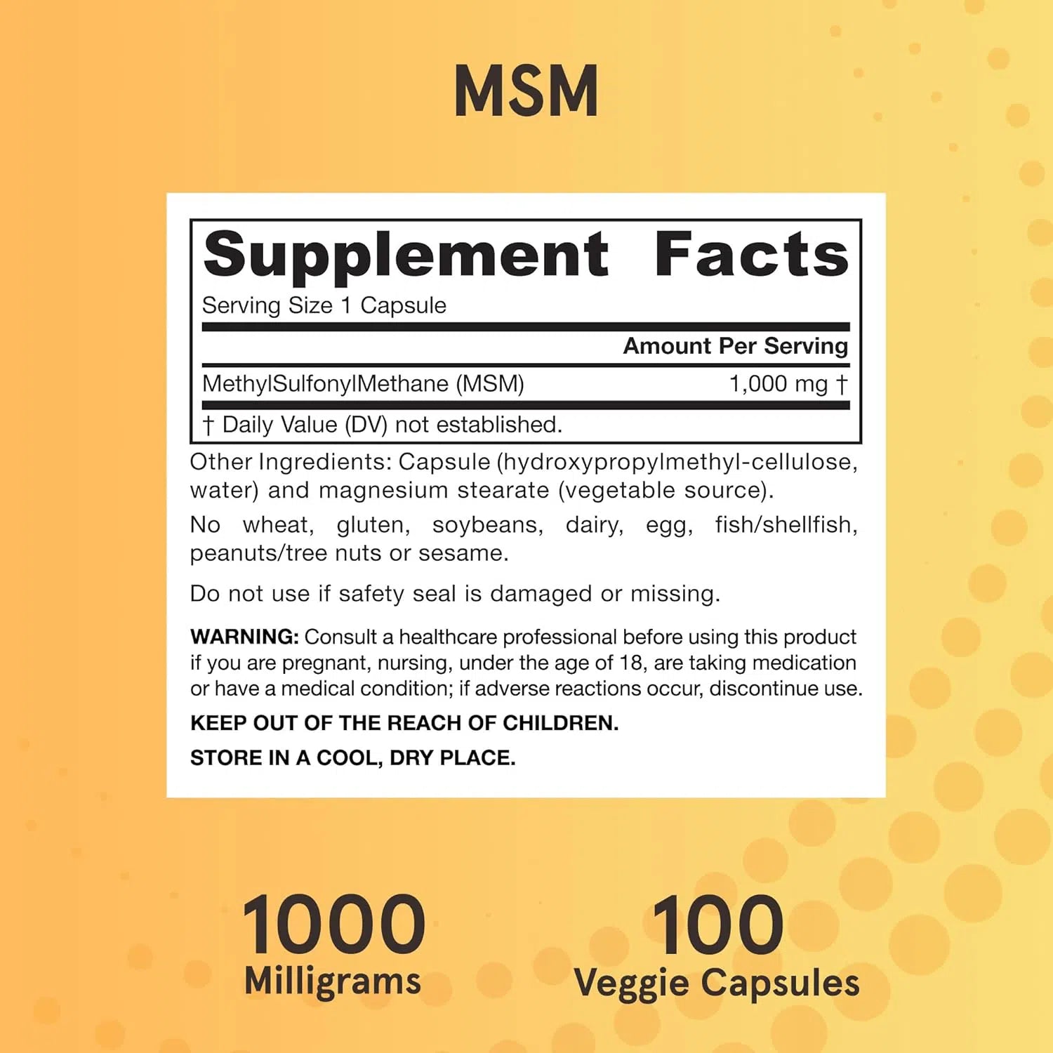 Jarrow Formulas MSM 1000 mg Supplement - Organic Sulfur for Joint Health, Skin & Hair Support - 120 Capsules - Supports Mobility, Recovery & Collagen Production (Great for Athletes & Active Lifestyles)