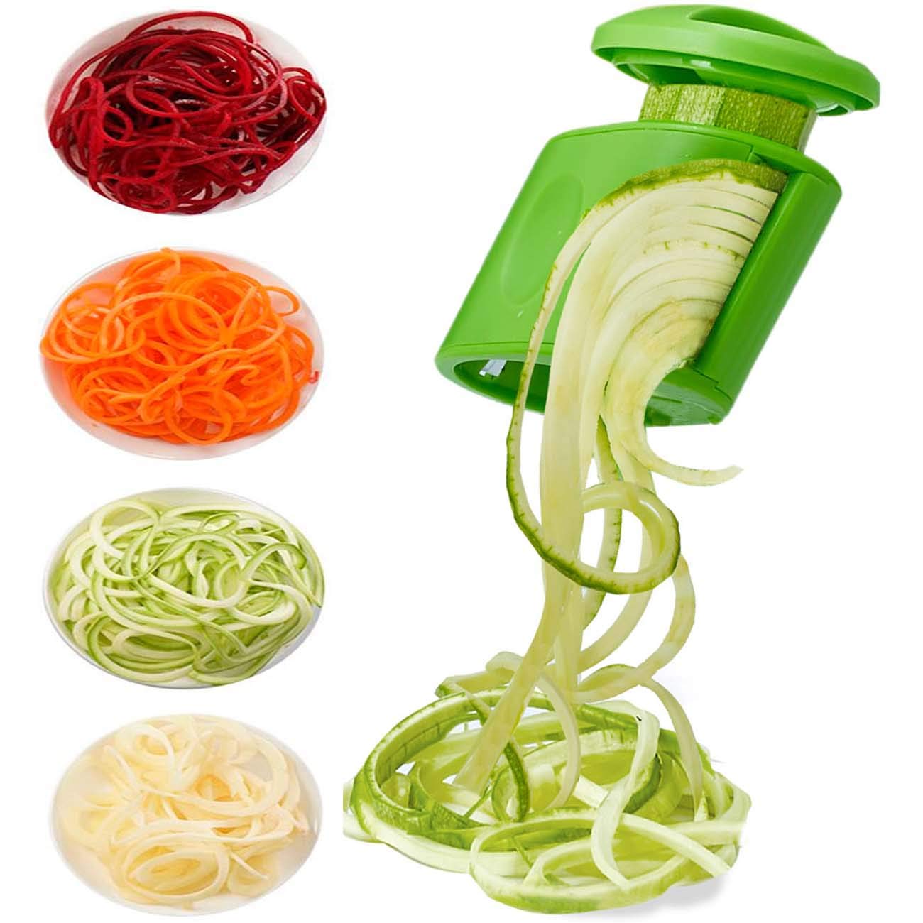 2 in 1 Vegetable Spiralizer - Handheld Zucchini Noodle Maker & Spaghetti Cutter for Healthy Veggie Pasta, Low Carb Meals, and Keto Diet - Perfect for Salads, Stir Fry, and Meal Prep