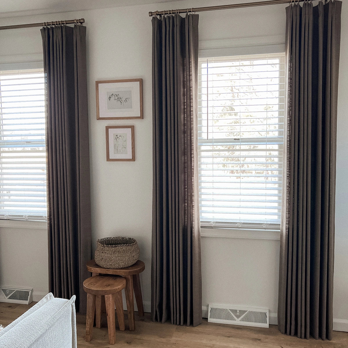 Pinch Pleated Blackout Curtains - 100% Linen Fabric for Modern Home Decor | Noise Reducing & Thermal Insulated Window Drapes for Bedroom & Living Room