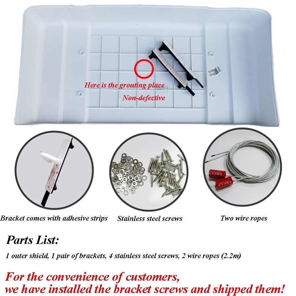 Heavy Duty PVC Outdoor Air Conditioner Cover - Waterproof & UV Resistant AC Unit Protector for 1/1.5/2/3 Ton Units (95x43cm, White) - Easy Installation Weather Shield for Home & Commercial Use - Perfect for Rain, Snow & Extreme Weather Protection