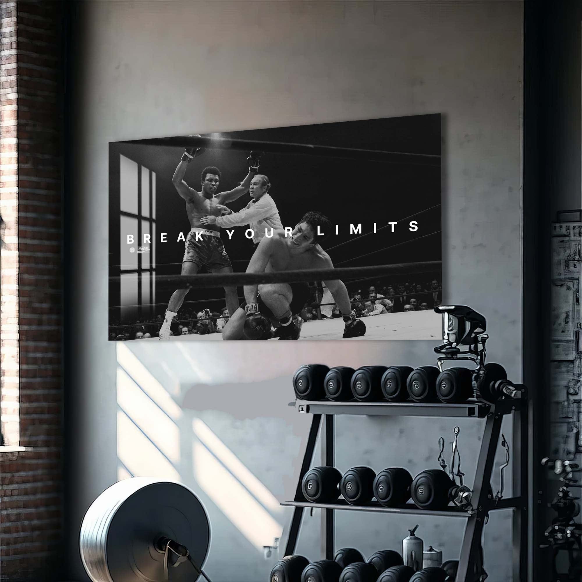 Muhammad Ali Break Your Limits Motivational Quote Wall Art - Perfect for Home Gym Office Decor & Boxing Enthusiasts