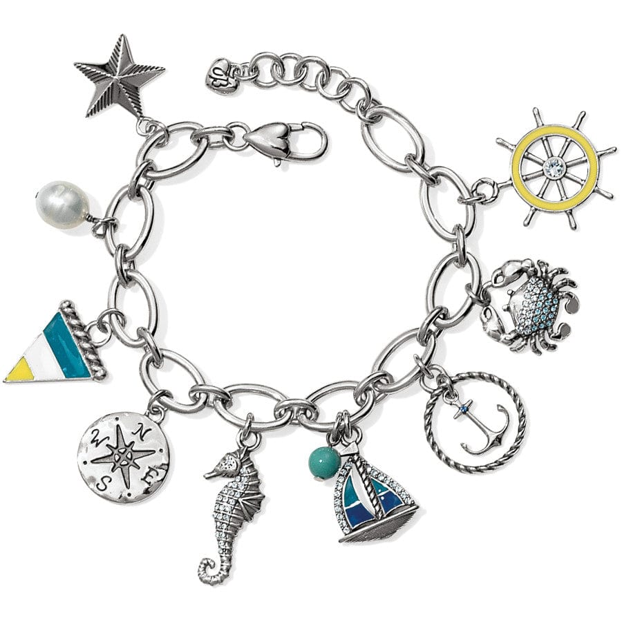 Blue Water Charm Bracelet for Women - Elegant Beaded Adjustable Wristband, Perfect for Beach Vacations, Summer Outfits & Gift Giving
