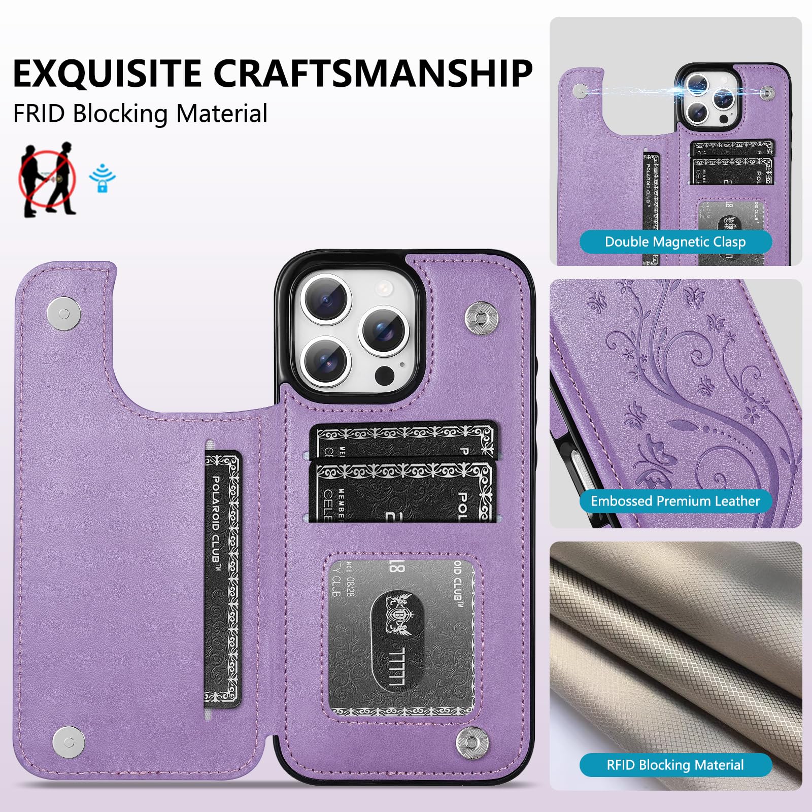 Korecase iPhone 16 Pro Leather Wallet Case with Card Holder - Magnetic Flip Cover for iPhone 16 Pro 6.3