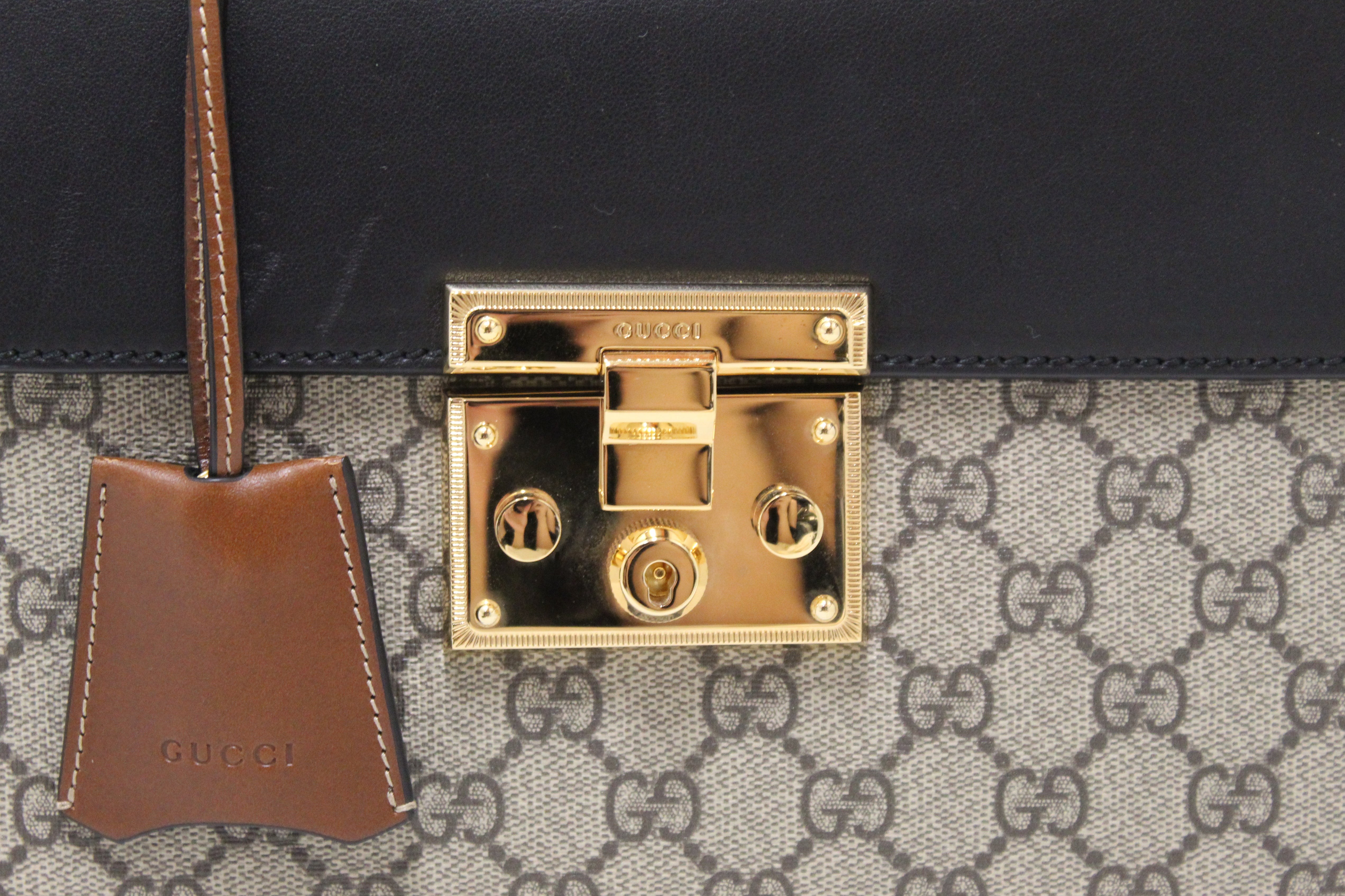 Authentic Gucci GG Supreme Monogram Small Padlock Top Handle Bag for Women - Luxury Designer Crossbody Purse for Date Night, Parties & Everyday Use