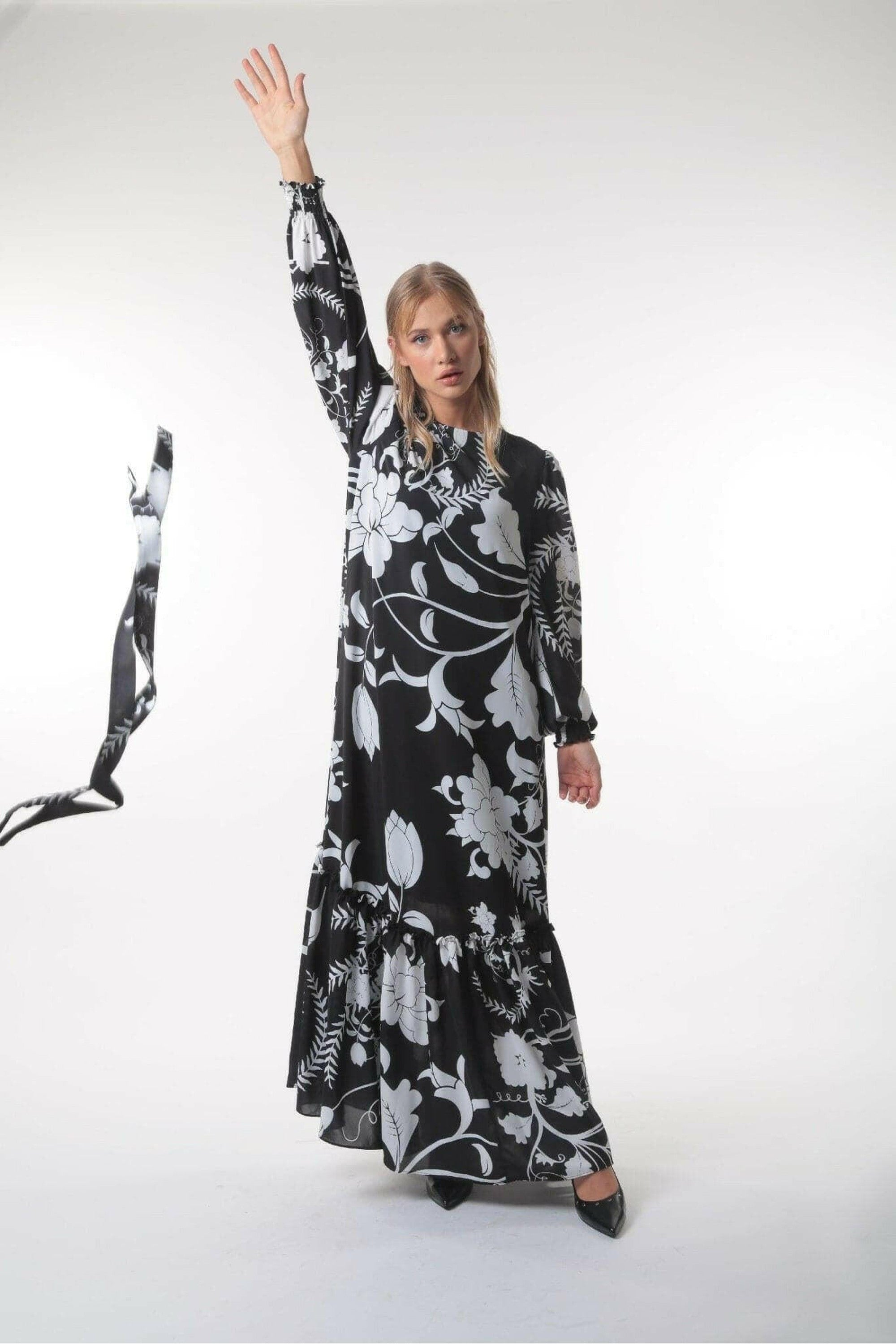 Roxy Women's Long Sleeve Maxi Dress - Flowy Beach Cover Up, Summer Casual Dress for Vacation, Party & Date Night