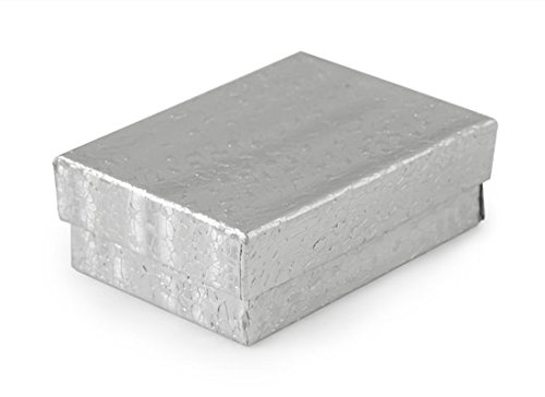 Premium Silver Foil Cotton Filled Jewelry Gift Box #32 (100-Pack) - Perfect for Wedding Rings, Necklaces, Earrings & Luxury Jewelry Storage