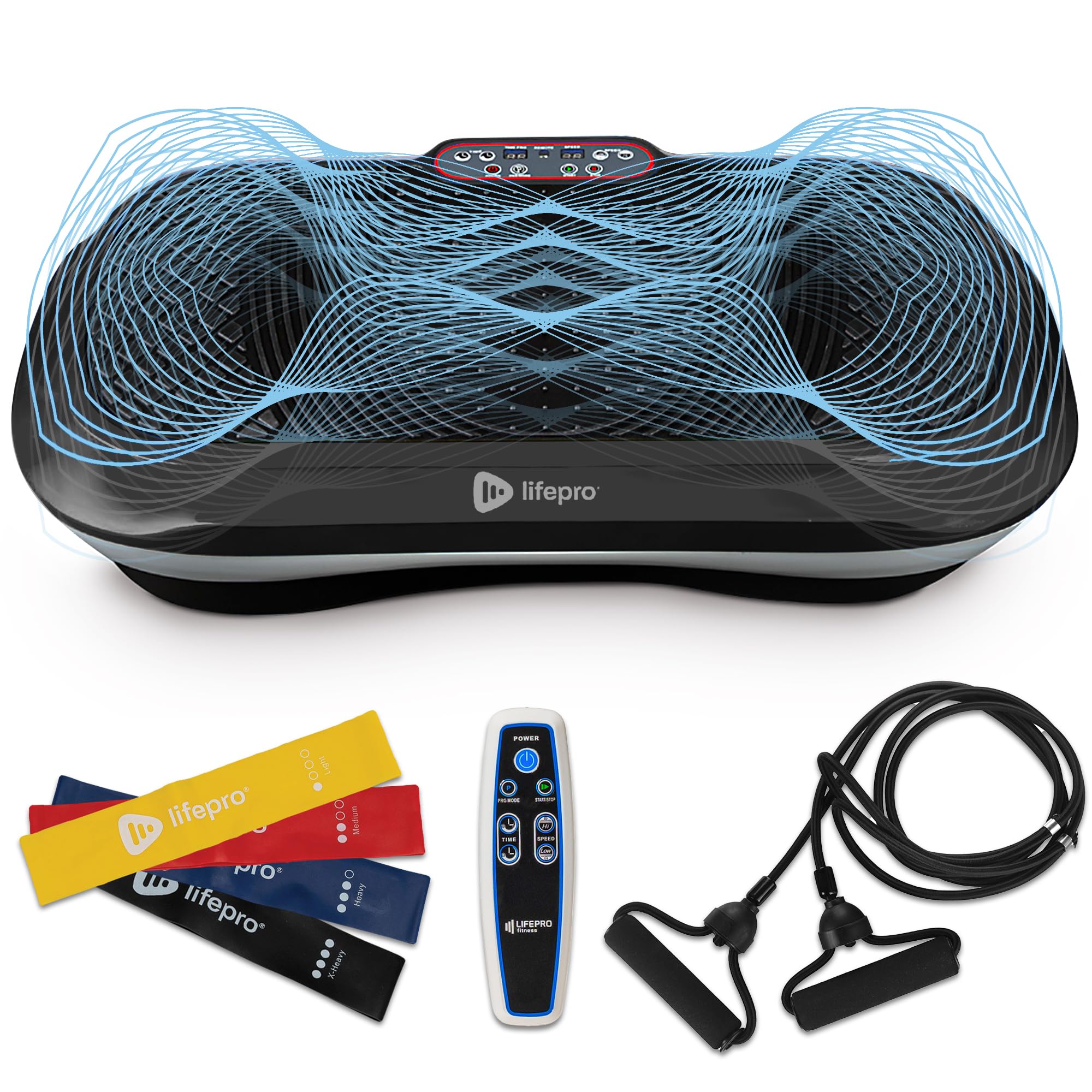 Lifepro Waver Vibration Plate Exercise Machine - High-Intensity Whole Body Vibration Platform for Muscle Activation, Strength Training & Fat Burning | Includes Resistance Bands | Perfect for Home Gym, Weight Loss & Recovery Workouts