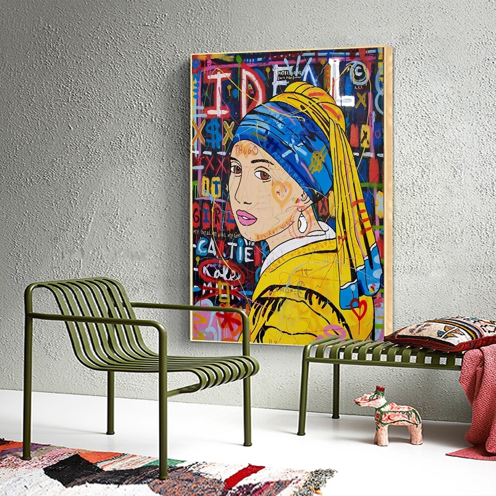 Banksy Milkmaid Canvas Wall Art - Authentic Street Art Print for Home & Office Decor | Perfect for Living Room, Bedroom & Gallery Walls