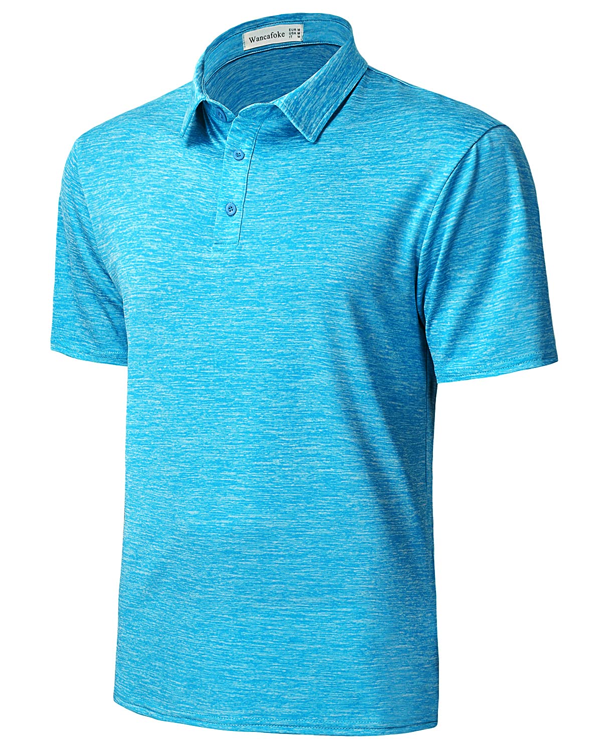 Wancafoke Men's Short Sleeve Polo Shirt - Moisture Wicking Golf Shirt with Collar - Breathable Performance T-Shirt for Casual Wear, Sports & Outdoor Activities