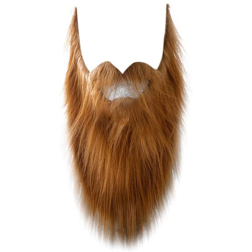 Roexboz Halloween Fake Mustache & False Beard Set - Funny Costume Accessories for Adults & Kids (Light Brown) - Perfect for Halloween Parties, Cosplay & Themed Events