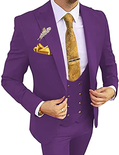 3 Piece Slim Fit Men's Wedding Suit & Prom Tuxedo Set - Blazer, Vest & Pants for Formal Occasions - Perfect for Weddings, Proms & Business Events