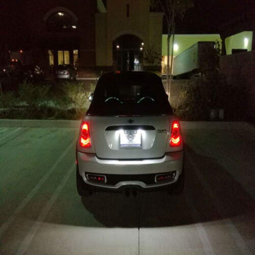 2PCS High Power LED License Plate Lights - Error Free 3528 SMD Bulbs for MINI Cooper R56 - Perfect for Night Driving & Enhanced Visibility