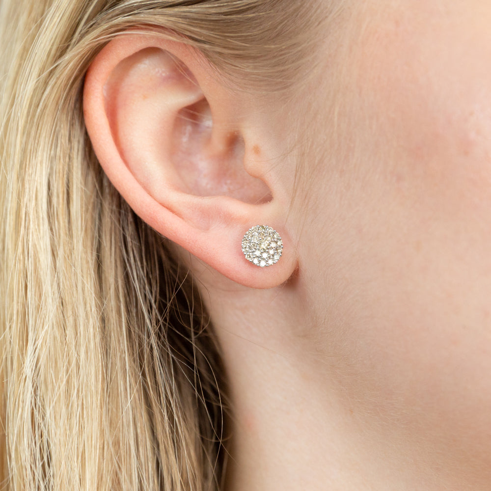 9ct White Gold 1/2 Carat Diamond Cluster Stud Earrings for Women - Elegant Wedding, Anniversary & Party Jewelry Gift