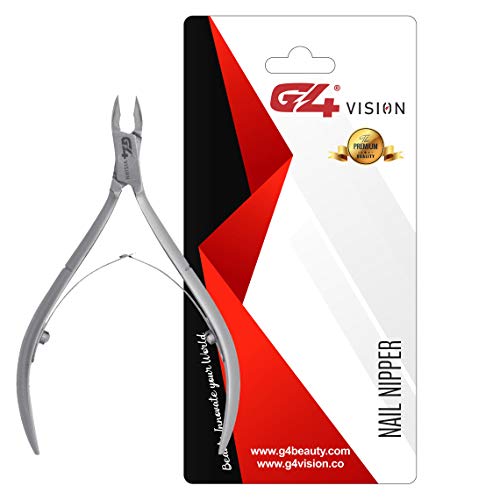 Professional G4 Vision Cuticle Cutter & Trimmer - Precise Double Spring Nippers for Manicure & Pedicure | Perfect Nail Care Clippers for Home, Spa & Salon Use | Essential Beauty Tool for Healthy Cuticles & Nails