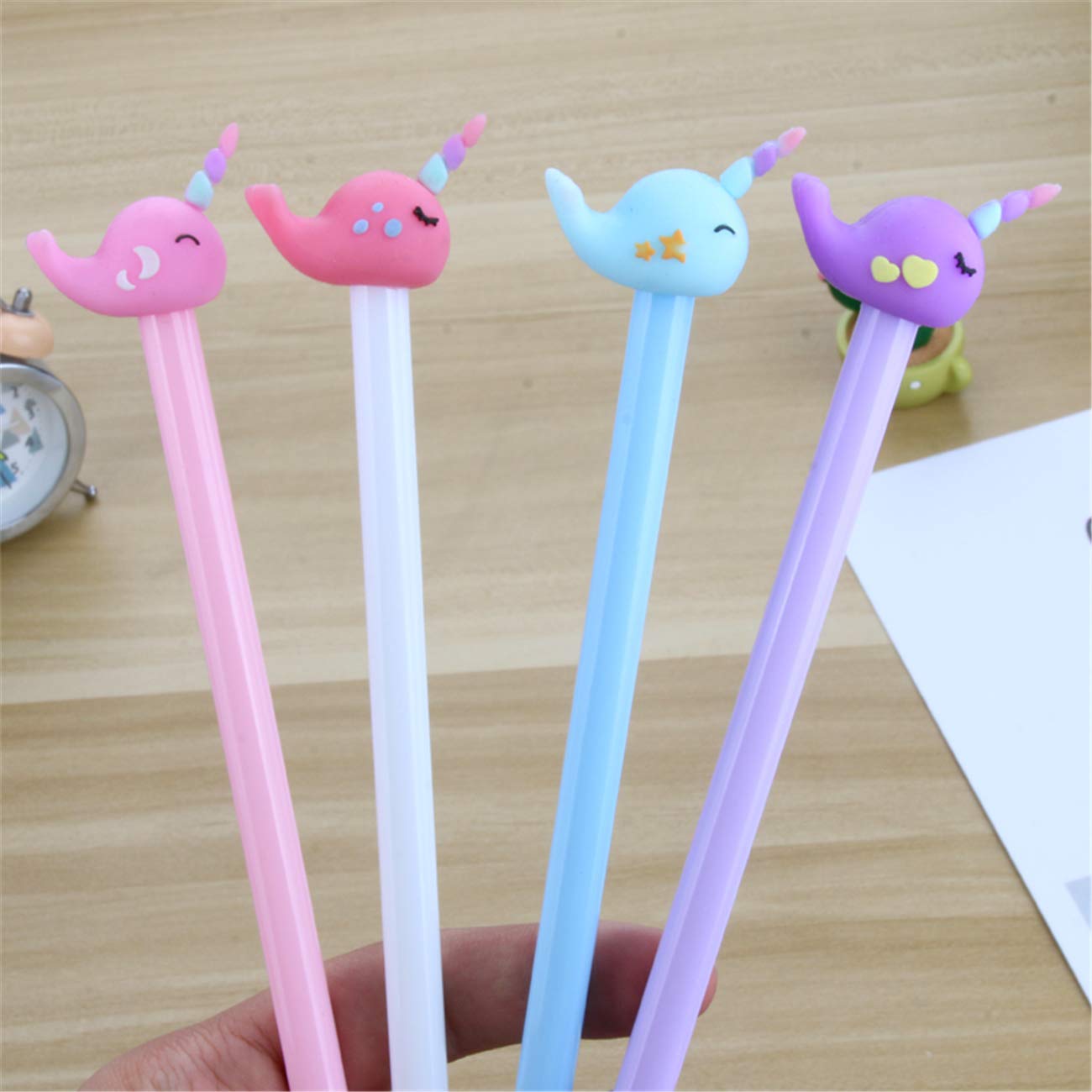 Unicorn & Whale Shaped Rollerball Pens - 6 Pack Gel Ink Ballpoint Pens for Smooth Writing - Perfect for School, Office, Business & Gift Giving - Fun Stationery for Kids & Adults