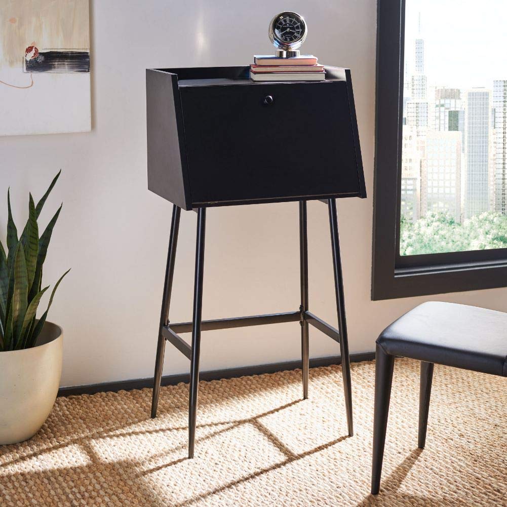 Safavieh Home Xander Modern Black Secretary Desk - Stylish Writing Desk for Home Office, Study & Workspace - Perfect for Small Spaces & Apartment Living