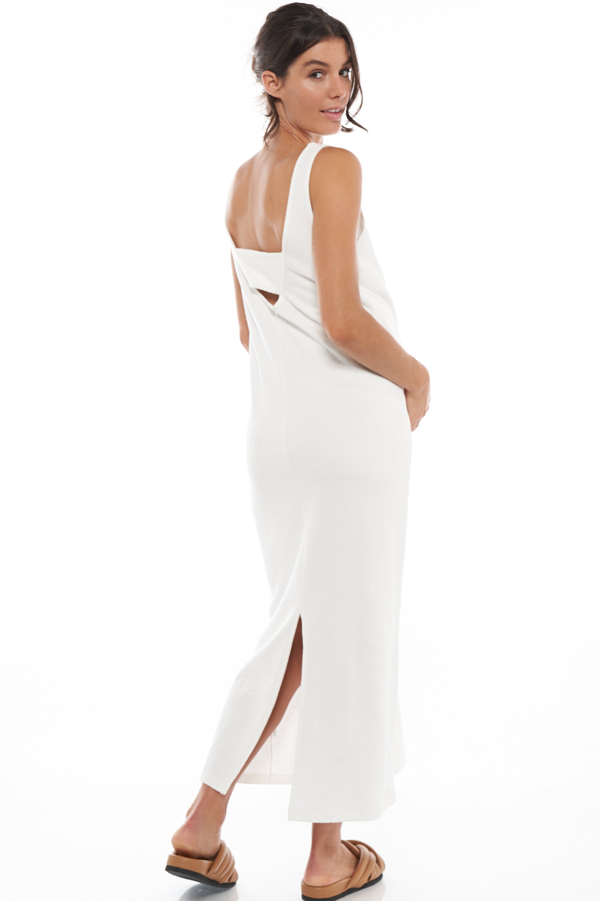 Kindred Column Dress in Ivory - Elegant A-Line Midi Dress for Women | Perfect for Weddings, Parties & Special Occasions