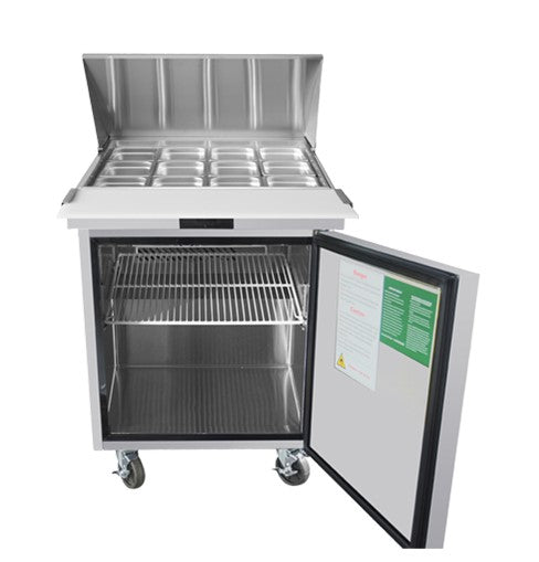 Atosa 27 Sandwich & Salad 12 Pan Megatop Prep Table with 1 Door - Commercial Kitchen Counter for Restaurants, Delis & Catering Services