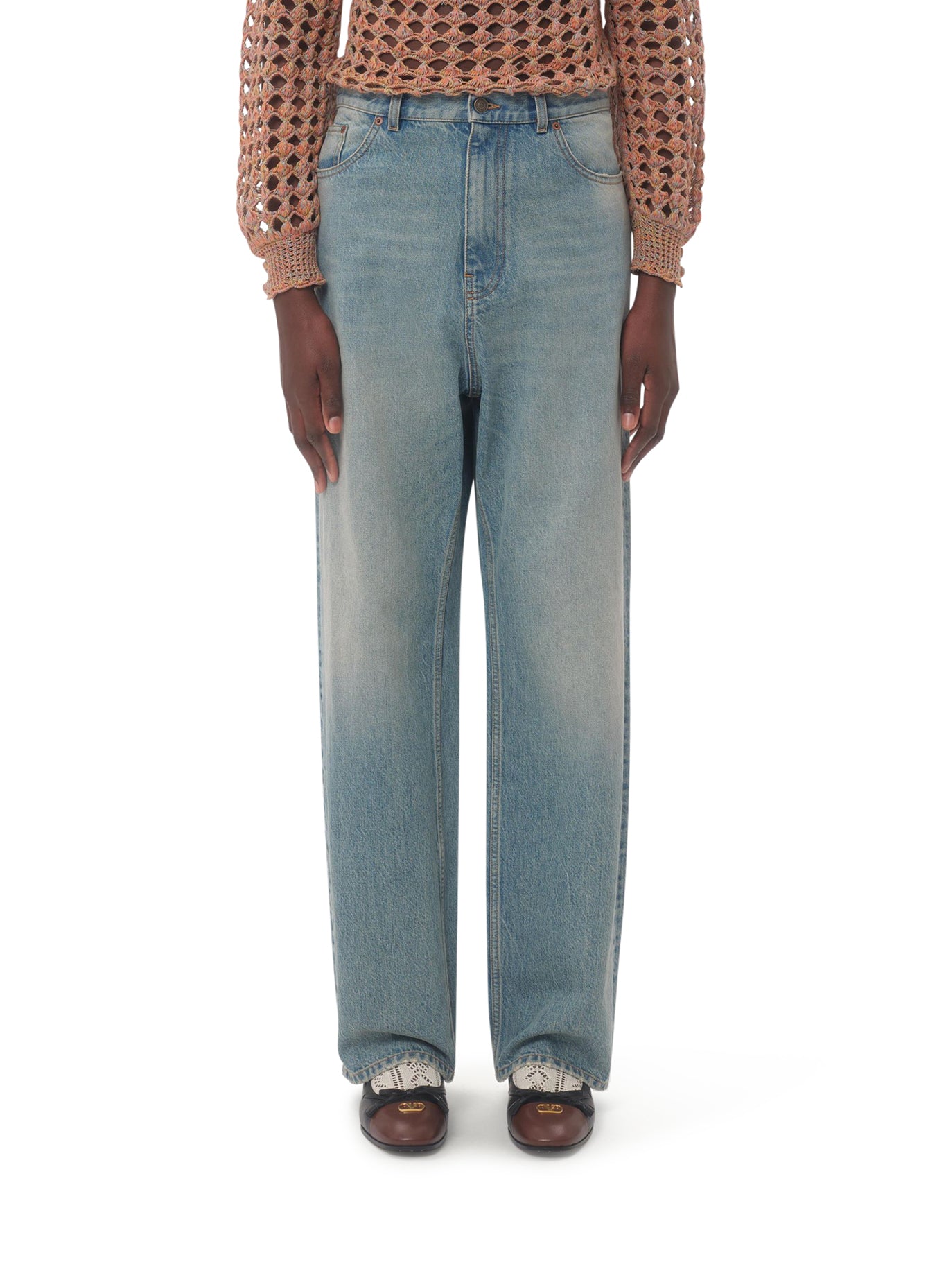 Valentino Garavani Blue Denim Trousers - Medium Wash, Style 6V0DE04NAV4 | Perfect for Casual Outfits, Office Wear & Night Out Looks