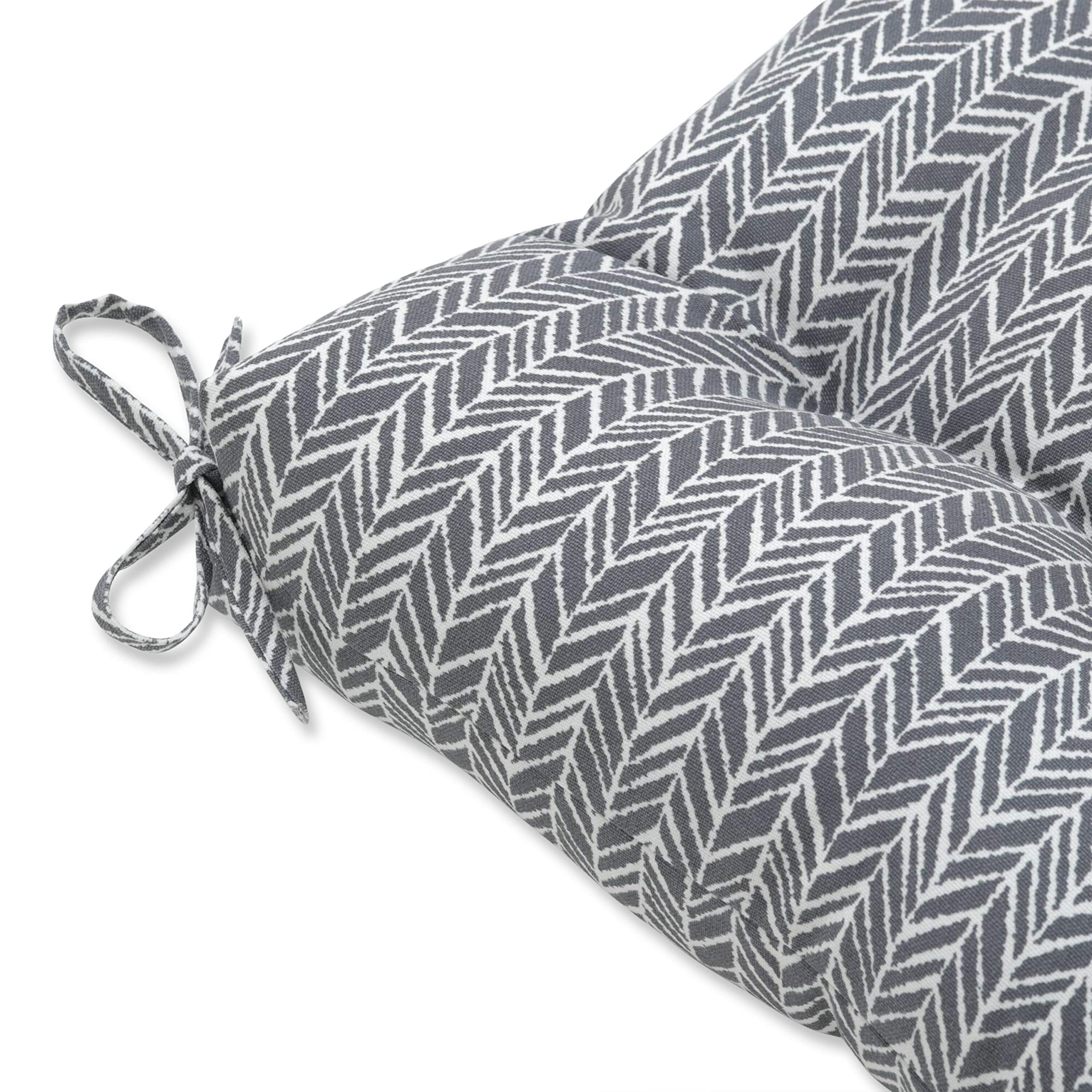 Premium Outdoor/Indoor Herringbone Slate Seat Cushion - Waterproof & UV Resistant Patio Furniture Cushion (1-Pack, Gray) - Perfect for Deck Chairs, Porch Swings & Garden Benches