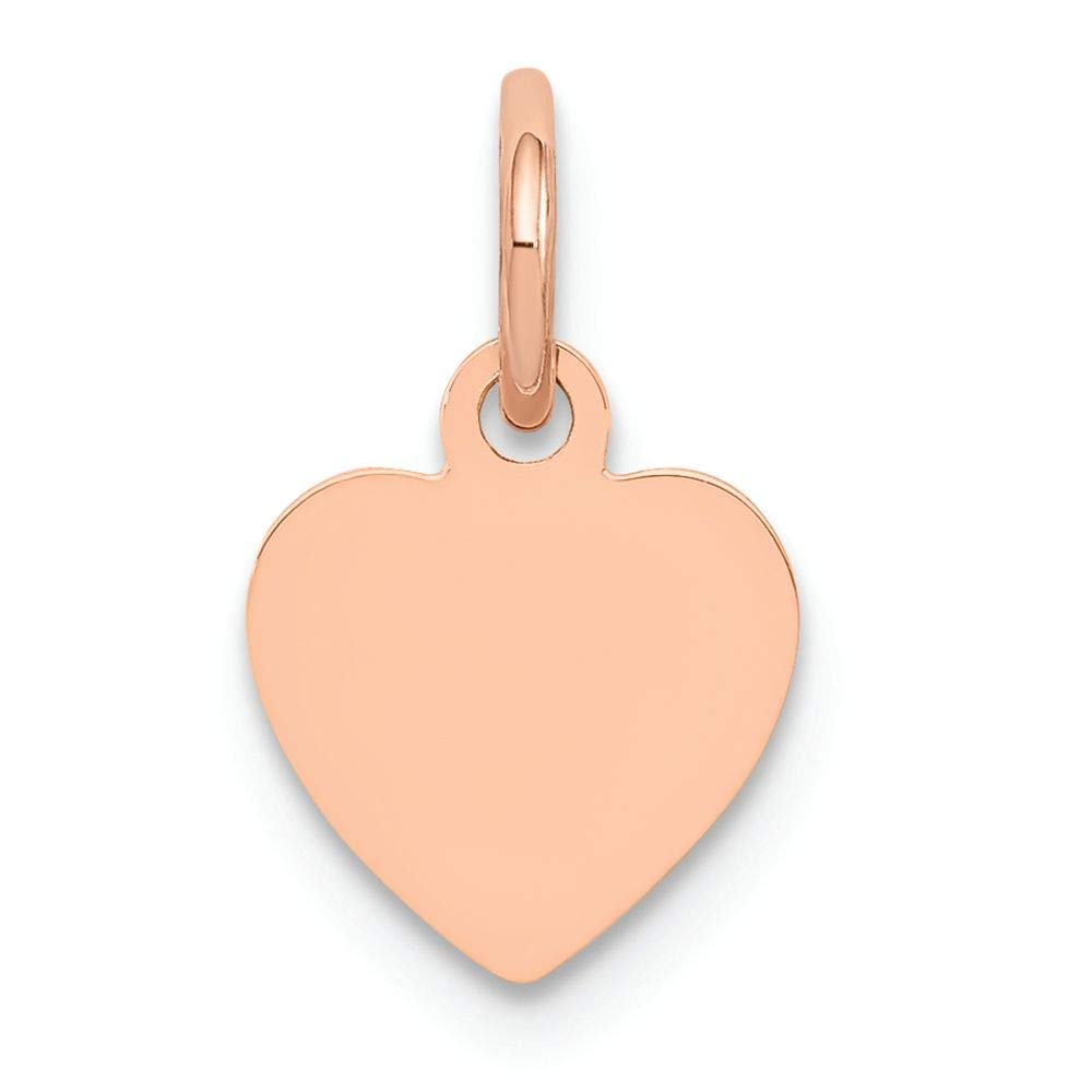 14K Rose Gold Heart Disc Charm for Necklace & Bracelet - Elegant Jewelry Gift for Women, Valentine's Day, Anniversary & Special Occasions