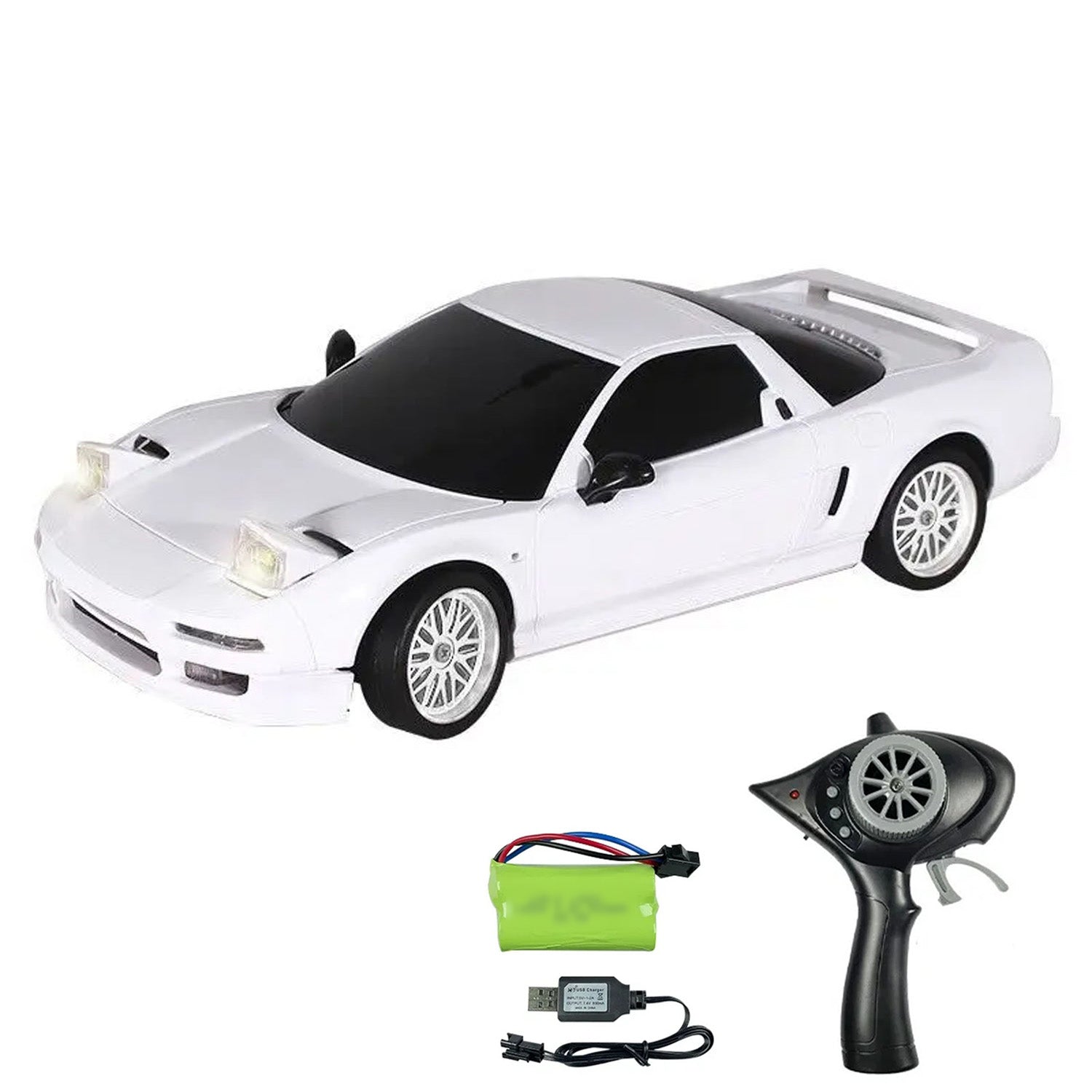 1/18 LDRC 2.4G Remote Control Drift Car - High Speed RC Racing Vehicle with 10KM/H Linear Speed, LED Lights & USB Rechargeable Battery - Perfect for Indoor/Outdoor Drifting and Racing Fun (Red/Blue)